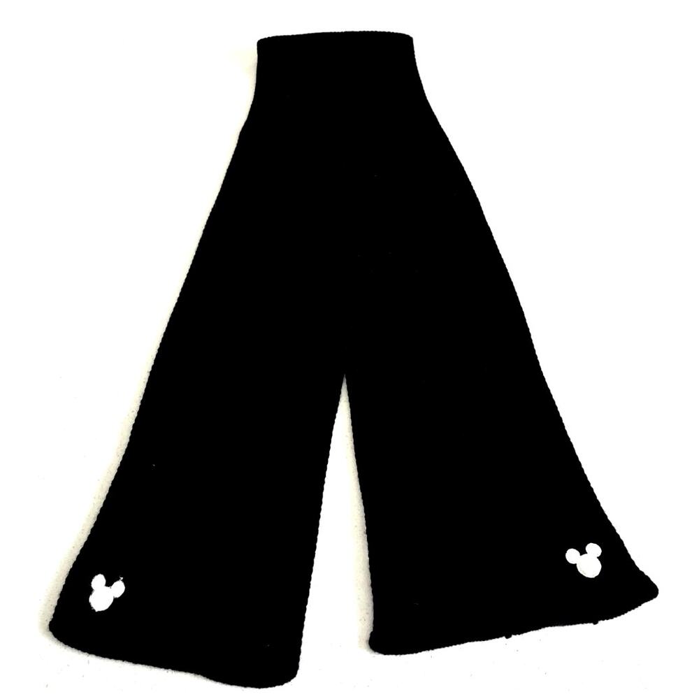 Disney Parks Mickey Head Logo Classic Black Knit Adult Scarf - NWT
